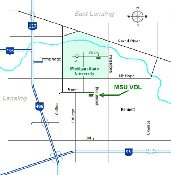 Map and Directions College of Veterinary Medicine at MSU