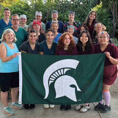 A group photo, including Harris, of the crew that traveled to rural Mexico to perform spay and neuter procedures on local animals.
