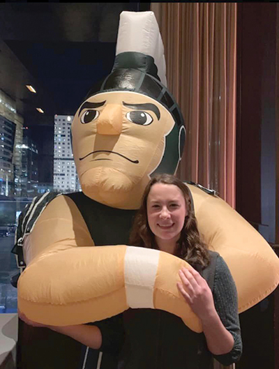 Kelsie with Sparty 