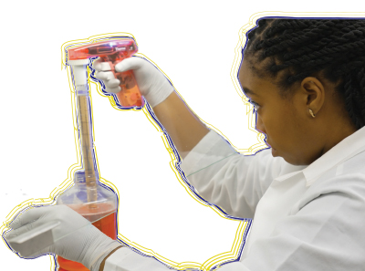 Janelle LeMon working in a laboratory. 