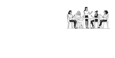 Women meeting clip art style