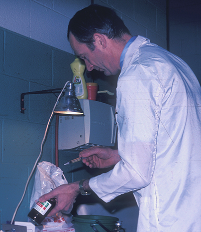 Dr. Witter in lab