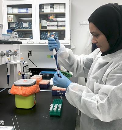 Dr. Syeda Anum Hadi in
  lab